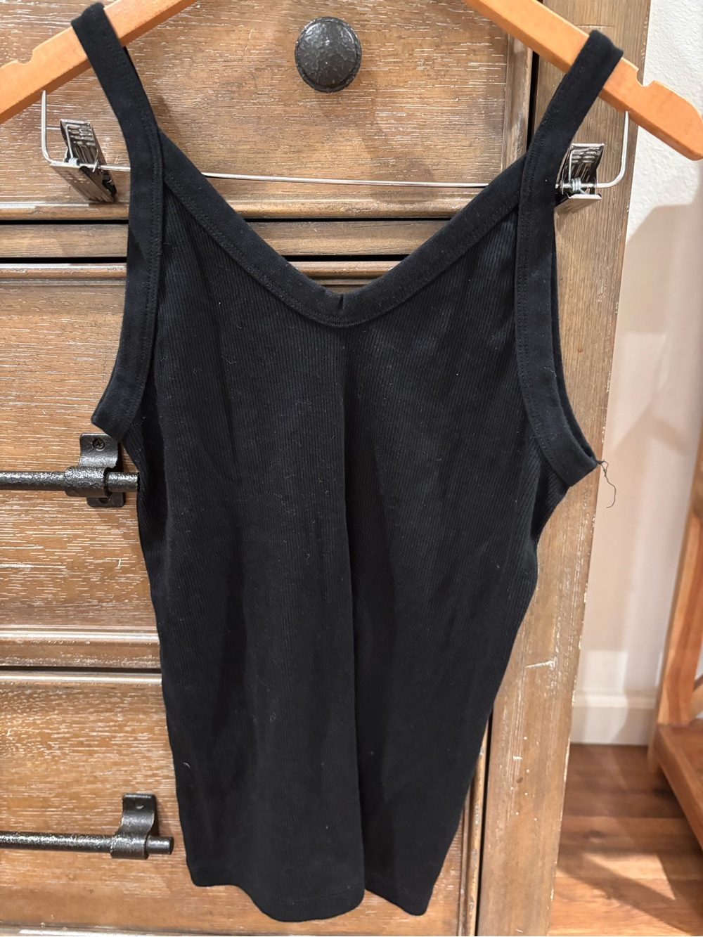 Black Wild Fable Ribbed V-Neck Tank Top